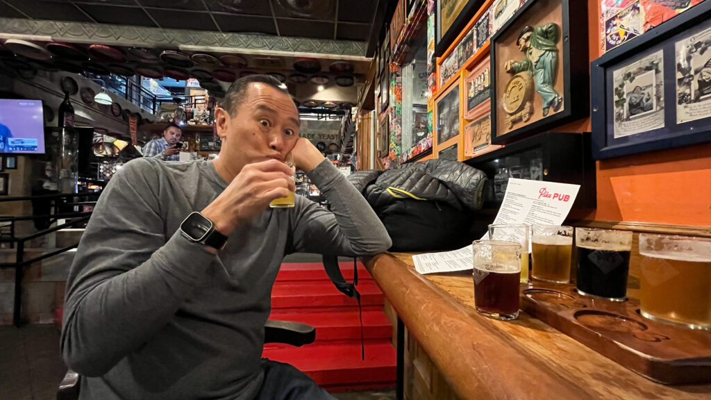 My husband enjoying Waterfront IPA at the quirky Pike Pub (on 1st Avenue, next to Pike Place Market in Seattle, WA)