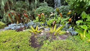 Glass artwork in the garden at Chihuly Garden and Glass (Seattle, WA)