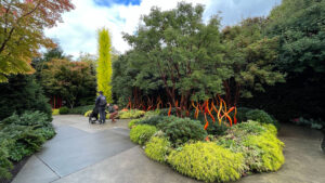 Glass artwork in the garden at Chihuly Garden and Glass (Seattle, WA)