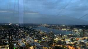 View of Seattle, WA from the Space Needle as the sun was setting