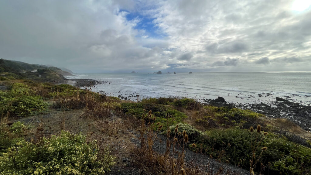 Scenic overlook of the Oregon Coastline and North Pacific Ocean