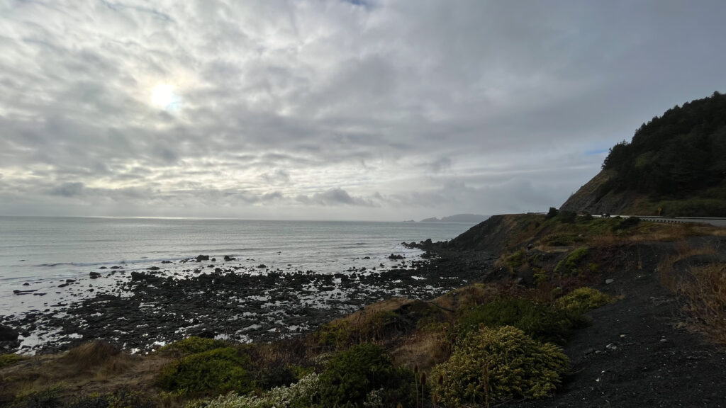 Scenic overlook of the Oregon Coastline and North Pacific Ocean