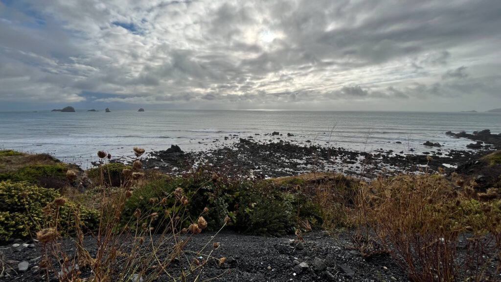 Scenic overlook of the Oregon Coastline and North Pacific Ocean