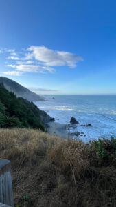 This photo was taken from the small parking area. To the right of the parking lot is a walkway that leads to Crescent Beach Overlook (Crescent Beach, CA off of Highway 101 in Del Norte Coast Redwoods State Park)