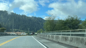 The drive on Highway 101 from the Newton B. Drury Scenic Parkway to Avenue of the Giants (Redwood National Park, CA)