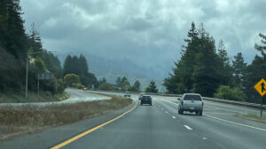 Highway 101 in Scotia, CA during our drive from the Newton B. Drury Scenic Parkway to Avenue of the Giants (Redwood Forest, CA)