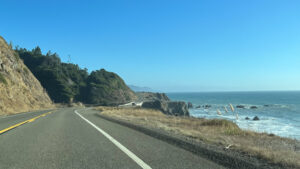 Highway 1 during our drive to Glass Beach in Fort Bragg, CA