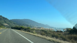 Highway 1 during our drive to Glass Beach in Fort Bragg, CA