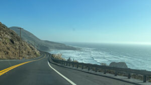 Highway 1 during our drive to Glass Beach in Fort Bragg, CA