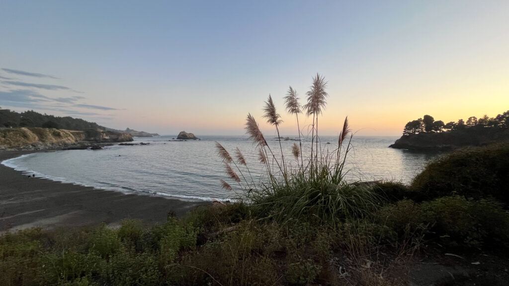 Van Damme State Park, CA at sunset