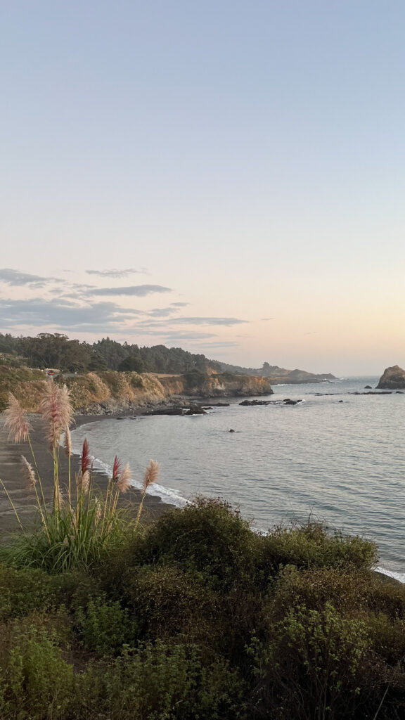 Van Damme State Park, CA at sunset