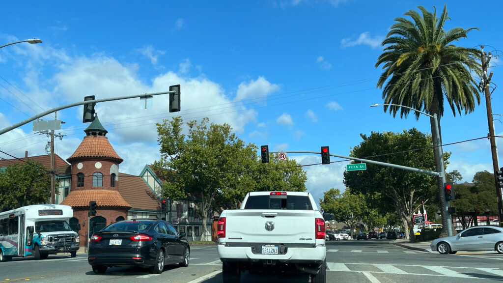 Arriving in downtown Solvang, CA