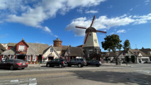 Windmill and other Danish buildings in Solvang, CA