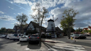 Windmill and Danish buildings in Solvang, CA