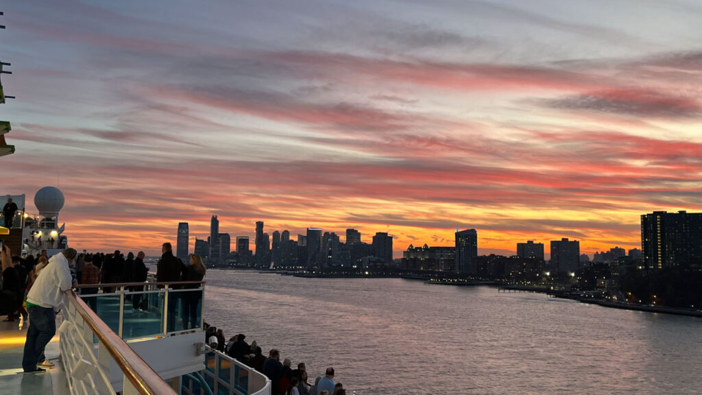 Sailing out of Manhattan, New York City, NY on the Carnival Venezia