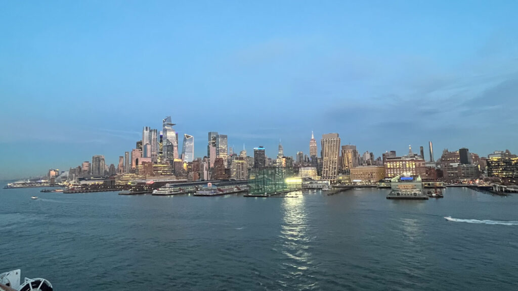 Sailing out of Manhattan, New York City, NY on the Carnival Venezia