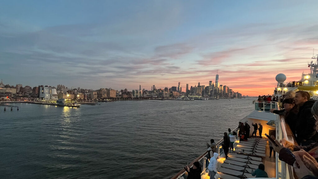 Sailing out of Manhattan, New York City, NY on the Carnival Venezia