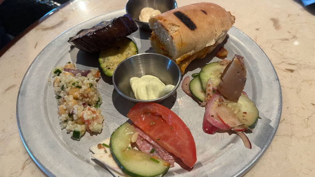 Plate of food from La Strada Grill on Carnival Venezia