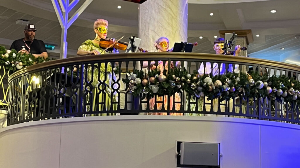 The musicians at the Venetian themed Captain's cocktail party on the Carnival Venezia