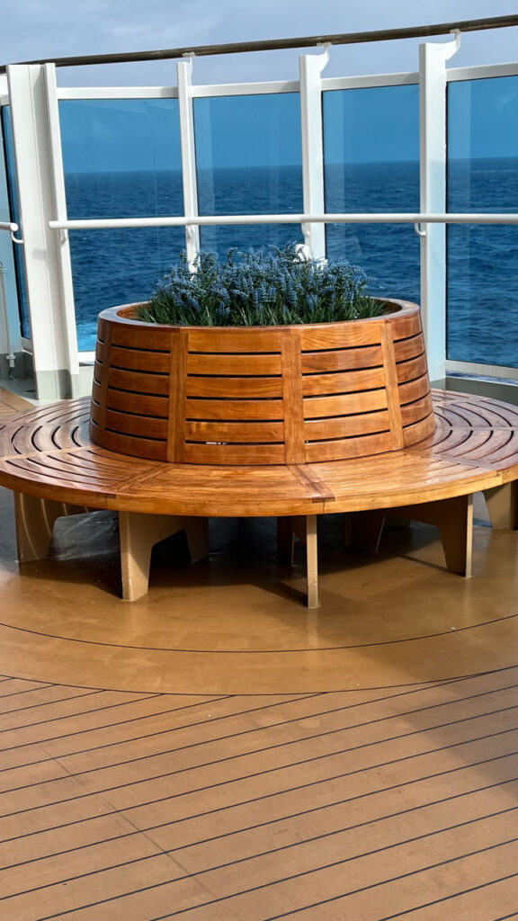 Seating area on the Promenade Deck (deck 5) on the Carnival Venezia