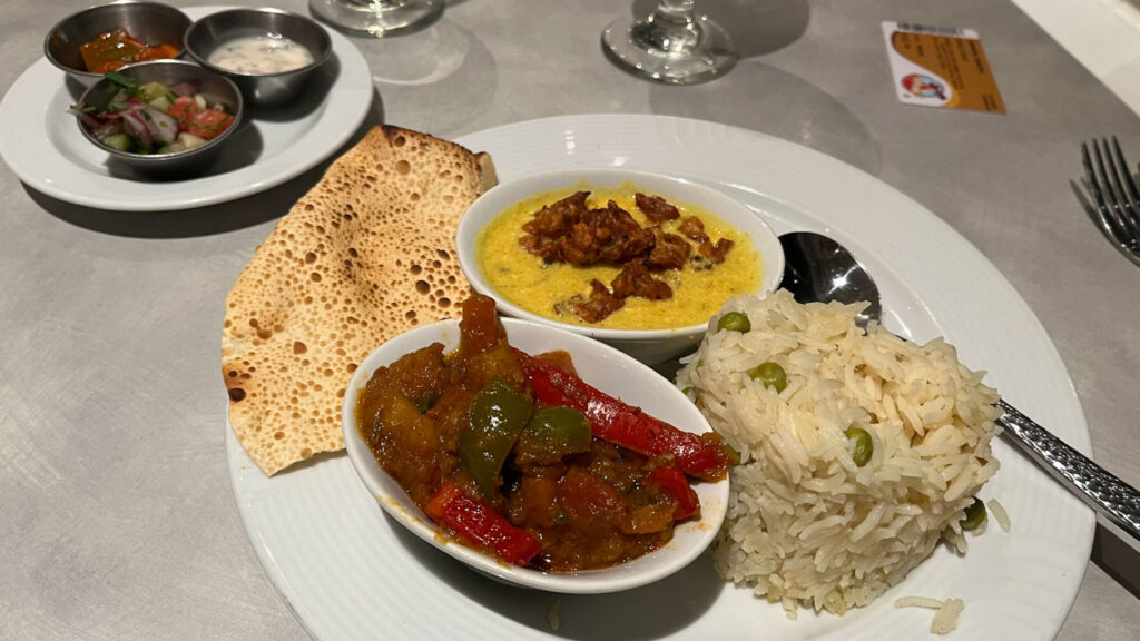 Featured Indian Vegetarian from the Canal Grande Restaurant (your time dining room) on the Carnival Venezia