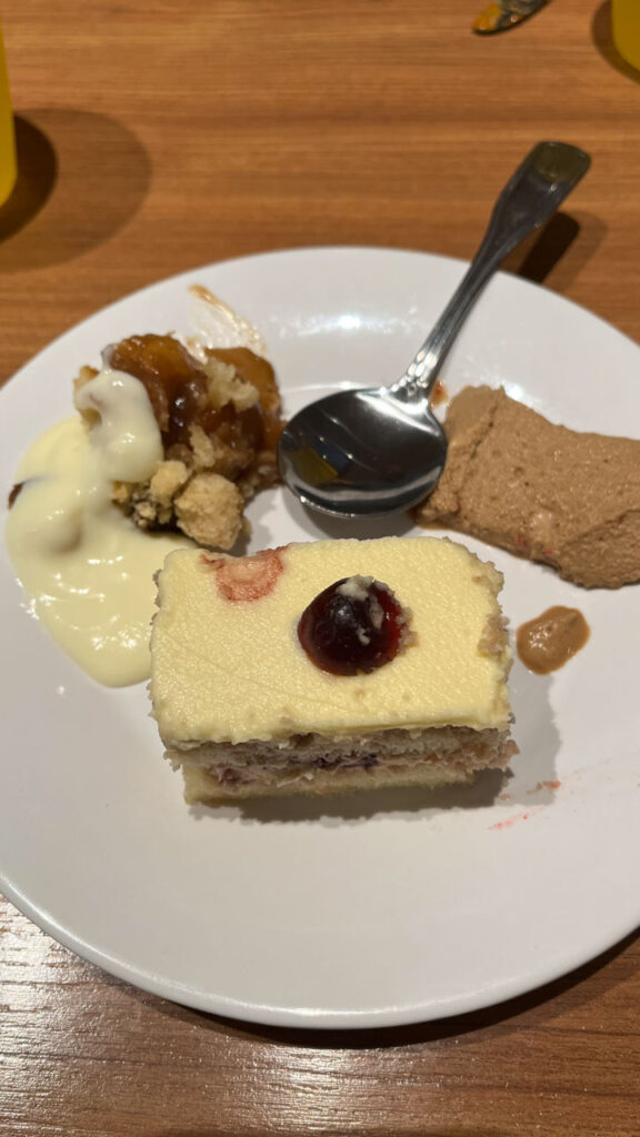 Yummy desserts from Sweet Spot at the Lido Marketplace dinner buffet on the Carnival Venezia