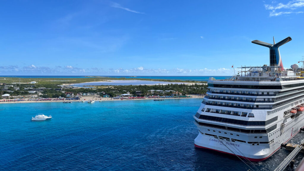 We're getting closer and closer to the Carnival Sunrise as we were about to dock in Grand Turk on the Carnival Venezia