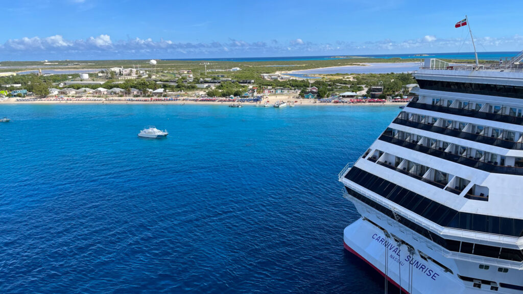 We're getting closer and closer to the Carnival Sunrise as we were about to dock in Grand Turk on the Carnival Venezia