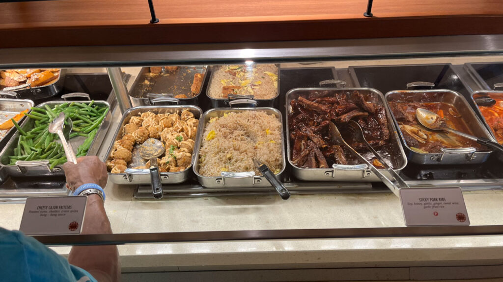 Some of the food at the Lido Marketplace lunch buffet