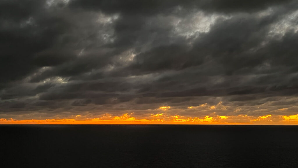 Fiery looking sunset from the Carnival Venezia while docked in Grand Turk 