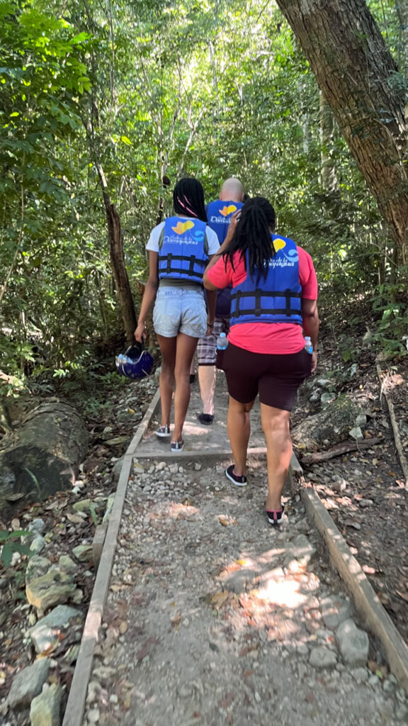 This photo gives you an idea of how part of the walking trail is that leads to the waterfalls at Damajagua 27 Falls in the Dominican Republic