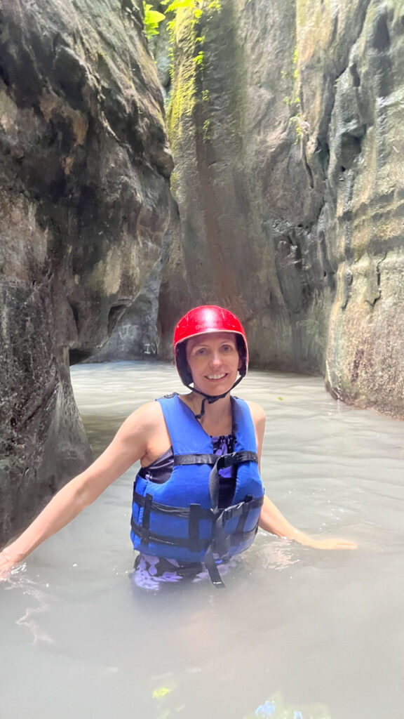 Me enjoying our trek through the water to the next fall at Damajagua 27 Falls in the Dominican Republic