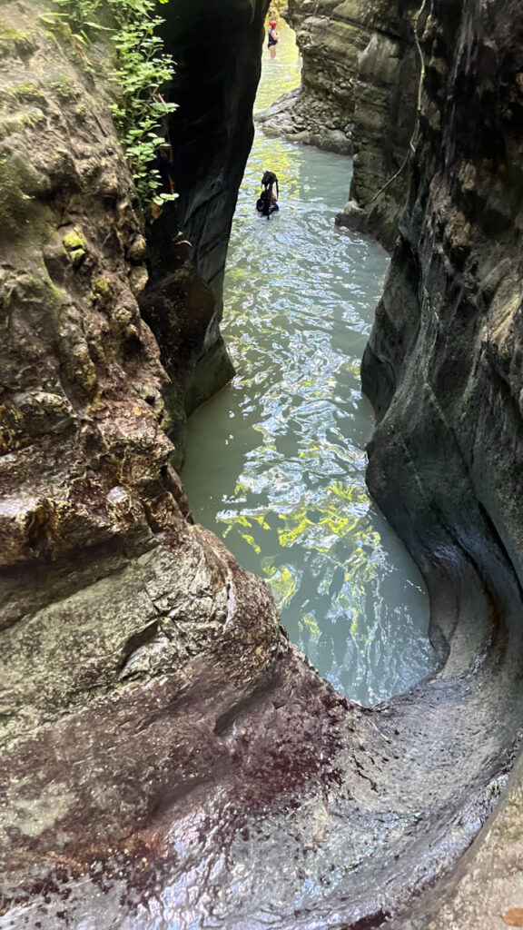 The area you land into from that slide at Damajagua 27 Falls in the Dominican Republic