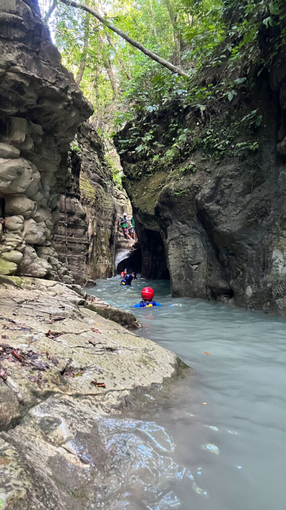 Part of the water trek at Damajagua 27 Falls in the Dominican Republic. This part, and other parts, we had to swim through, and other parts we could walk through