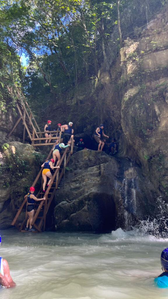 This slide was fun and smooth - no banged up tail bone this time! (At Damajagua 27 Falls in the Dominican Republic)