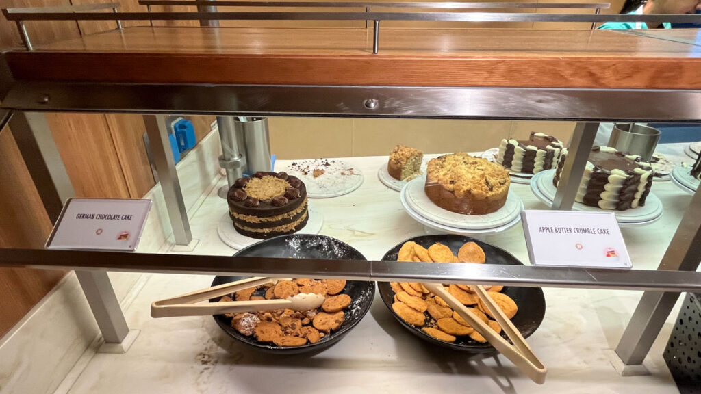 Some of the cakes (and cookies) available that day at Sweet Spot at Lido Marketplace on the Carnival Venezia