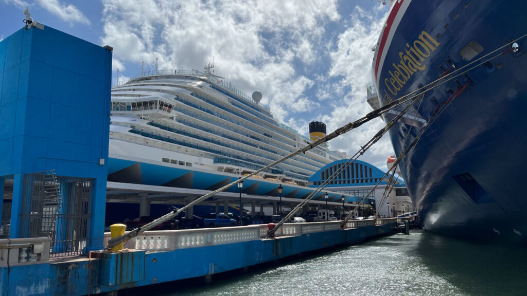 The Carnival Celebration was docked next to us (the Carnival Venezia) again 