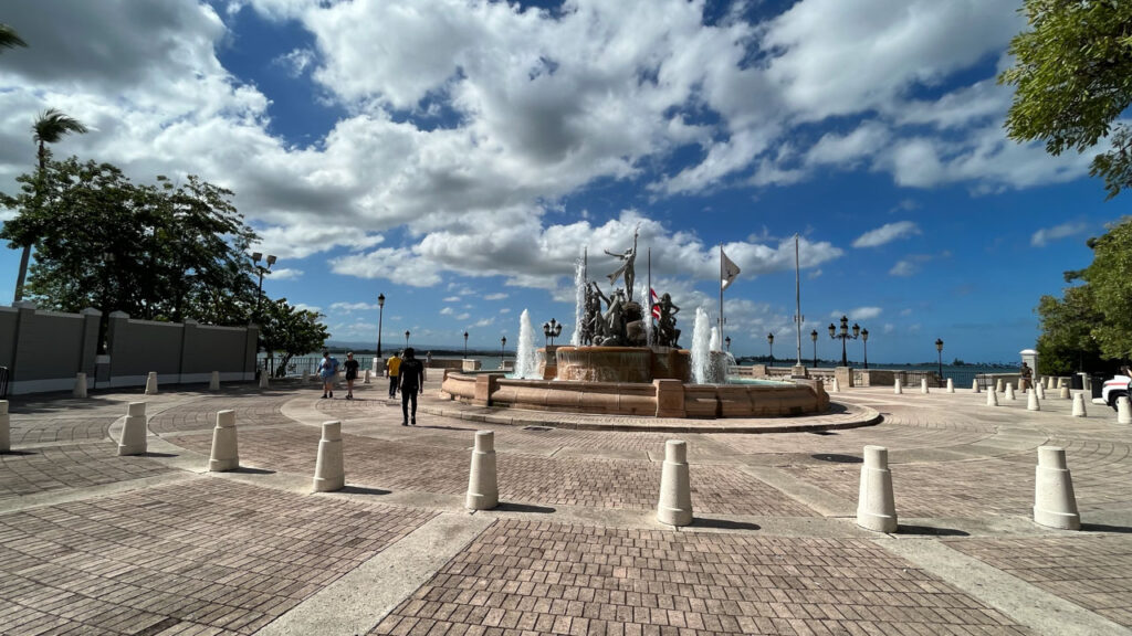 On our way along Paseo de la Princesa we passed this fountain (Fuente Raíces) (In San Juan, Puerto Rico)