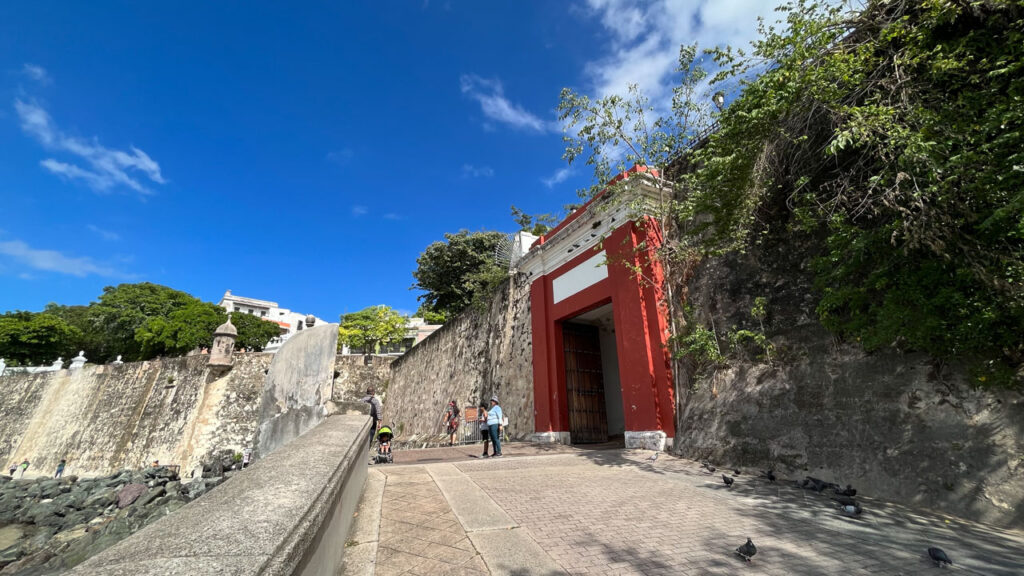 The San Juan Gate (Puerta de San Juan) on the walk between San Juan Bay and the city wall in San Juan, Puerto Rico