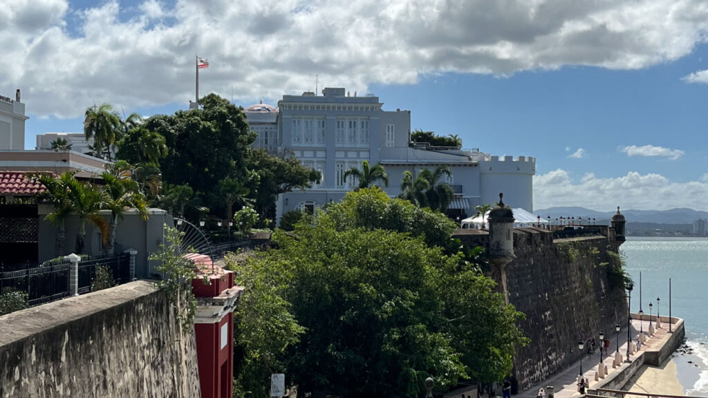 A view of the walkway that's between San Juan Bay and the city wall in San Juan, Puerto Rico