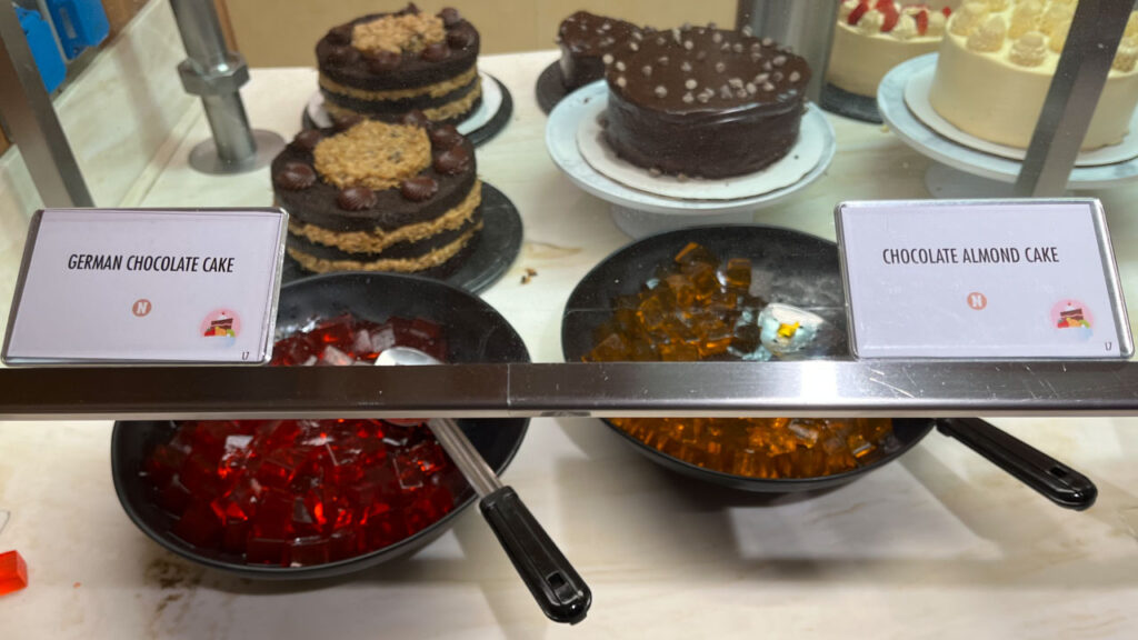 Some of the desserts offered that day at Sweet Spot at the Lido Marketplace lunch buffet (Carnival Venezia)