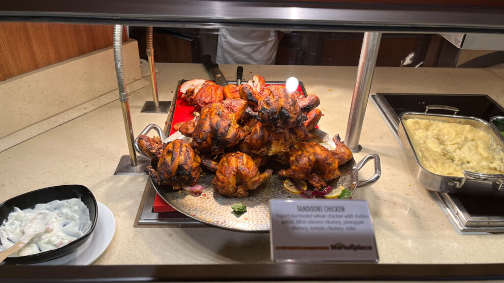 Tandoori Chicken at Comfort Kitchen at the Lido Marketplace lunch buffet (Carnival Venezia) (Shouldn't that be on the Chef's Choice side that was offering Indian food that day?)