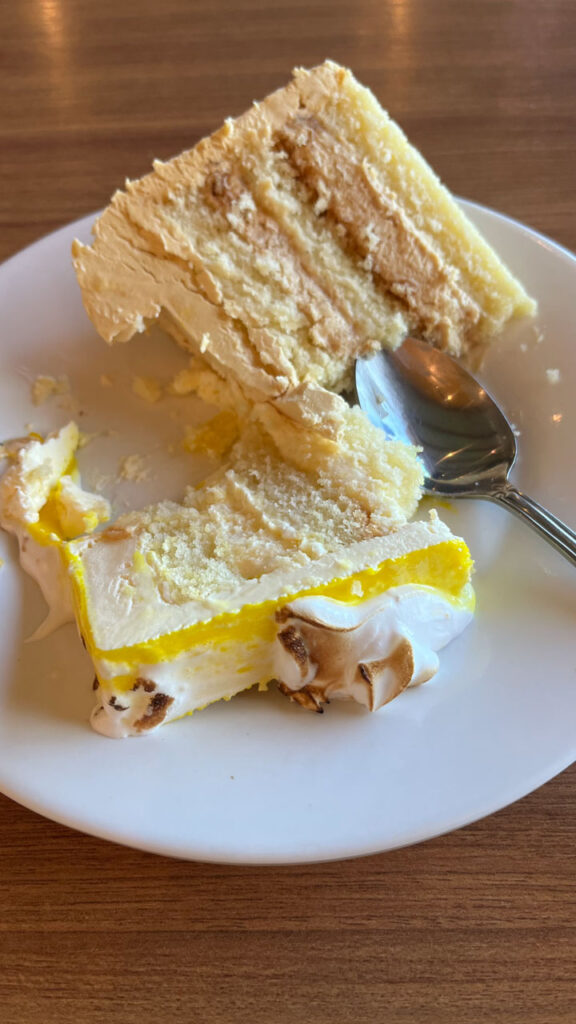 My cake choices from the Sweet Spot at the Lido Marketplace lunch buffet on the Carnival Venezia