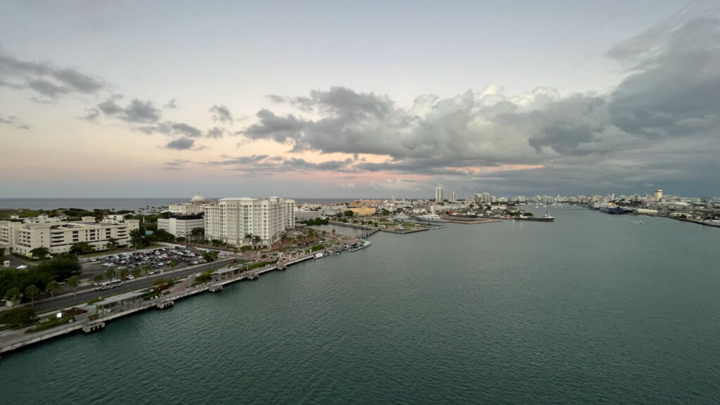 View of Puerto Rico from the Carnival Venezia at sunset