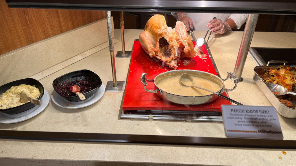 "Perfectly Roasted Turkey" at the Lido Marketplace dinner buffet on the Carnival Venezia