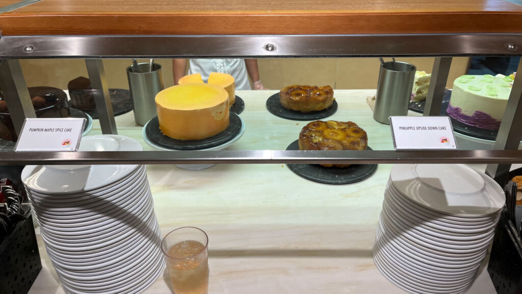 Some of the cakes available at the Sweet Spot at the Lido Marketplace lunch buffet