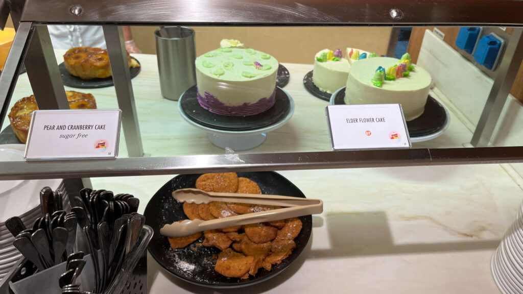 Some of the cakes available at the Sweet Spot at the Lido Marketplace lunch buffet