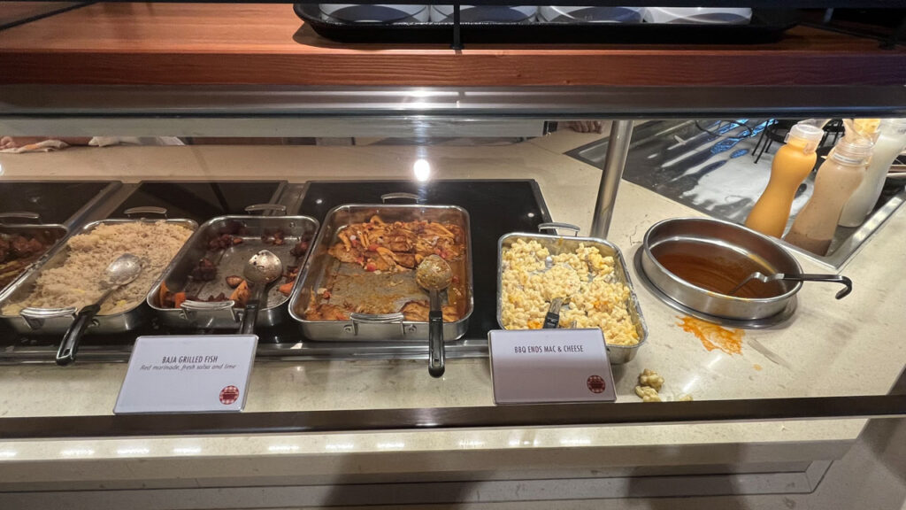 Some of the food available at Comfort Kitchen at the Lido Marketplace lunch buffet that day