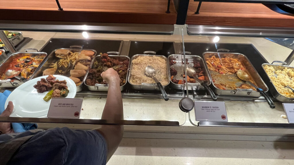 Some of the food available at Comfort Kitchen at the Lido Marketplace lunch buffet that day