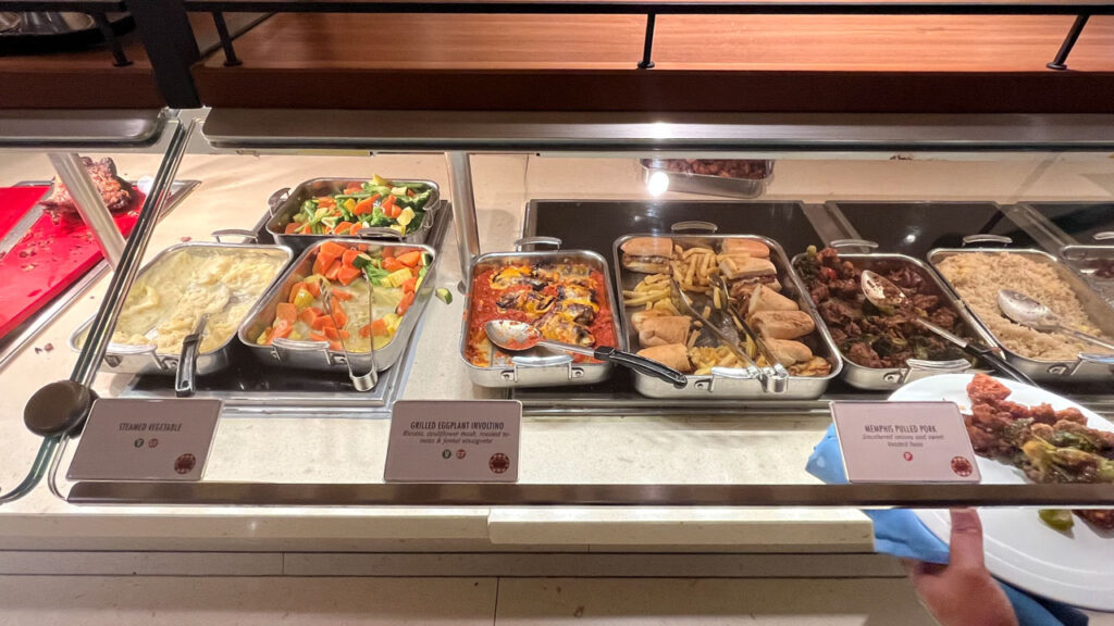 Some of the food available at Comfort Kitchen at the Lido Marketplace lunch buffet that day